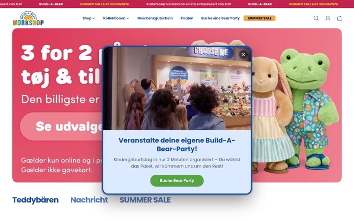 Screenshot of buildabear.de