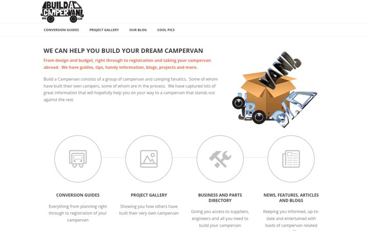 Screenshot of buildacampervan.com