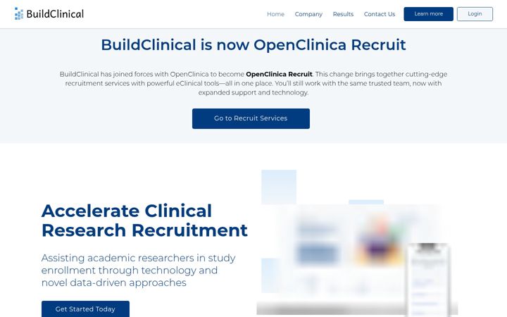 Screenshot of buildclinical.com