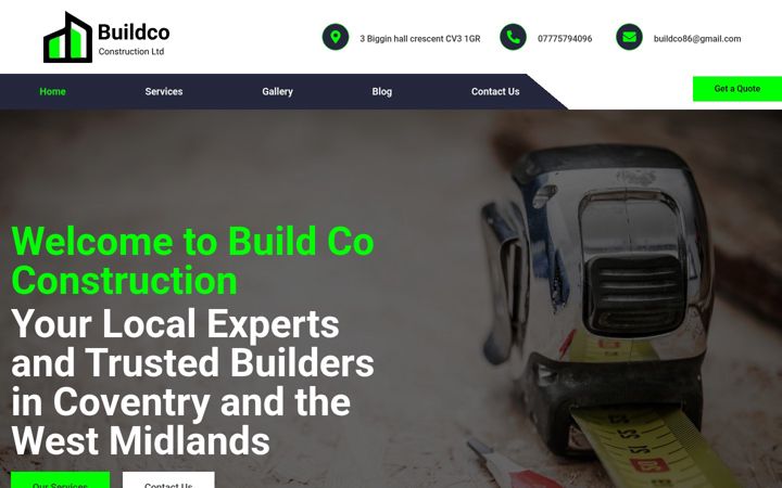 Screenshot of buildcoconstruction.co.uk