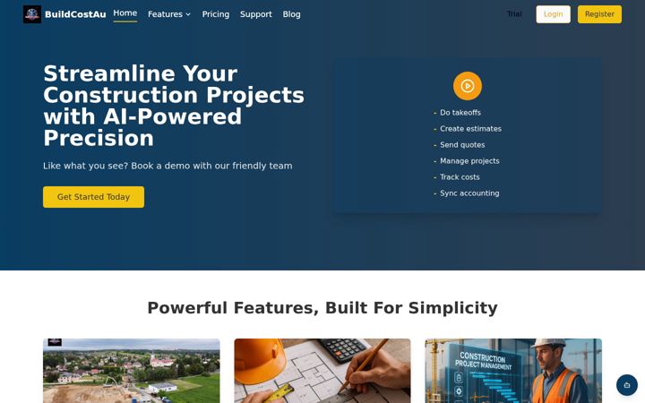 Screenshot of buildcostau.com.au