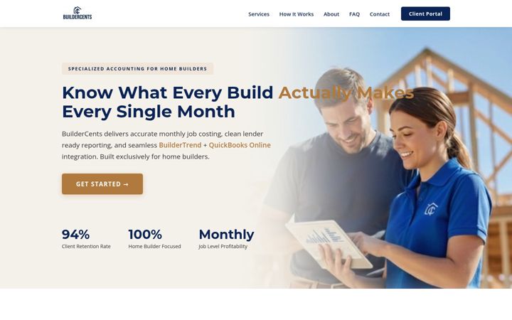 Screenshot of buildercents.com