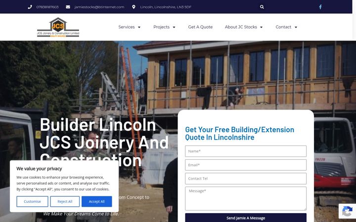 Screenshot of builderlincoln.com