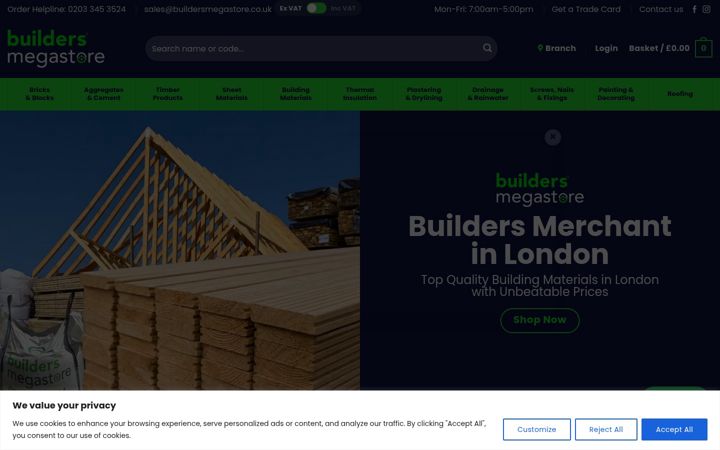 Screenshot of buildersmegastore.co.uk