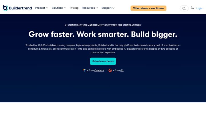 Screenshot of buildertrend.com