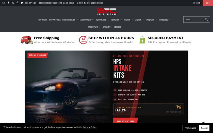 Screenshot of buildfastcar.com