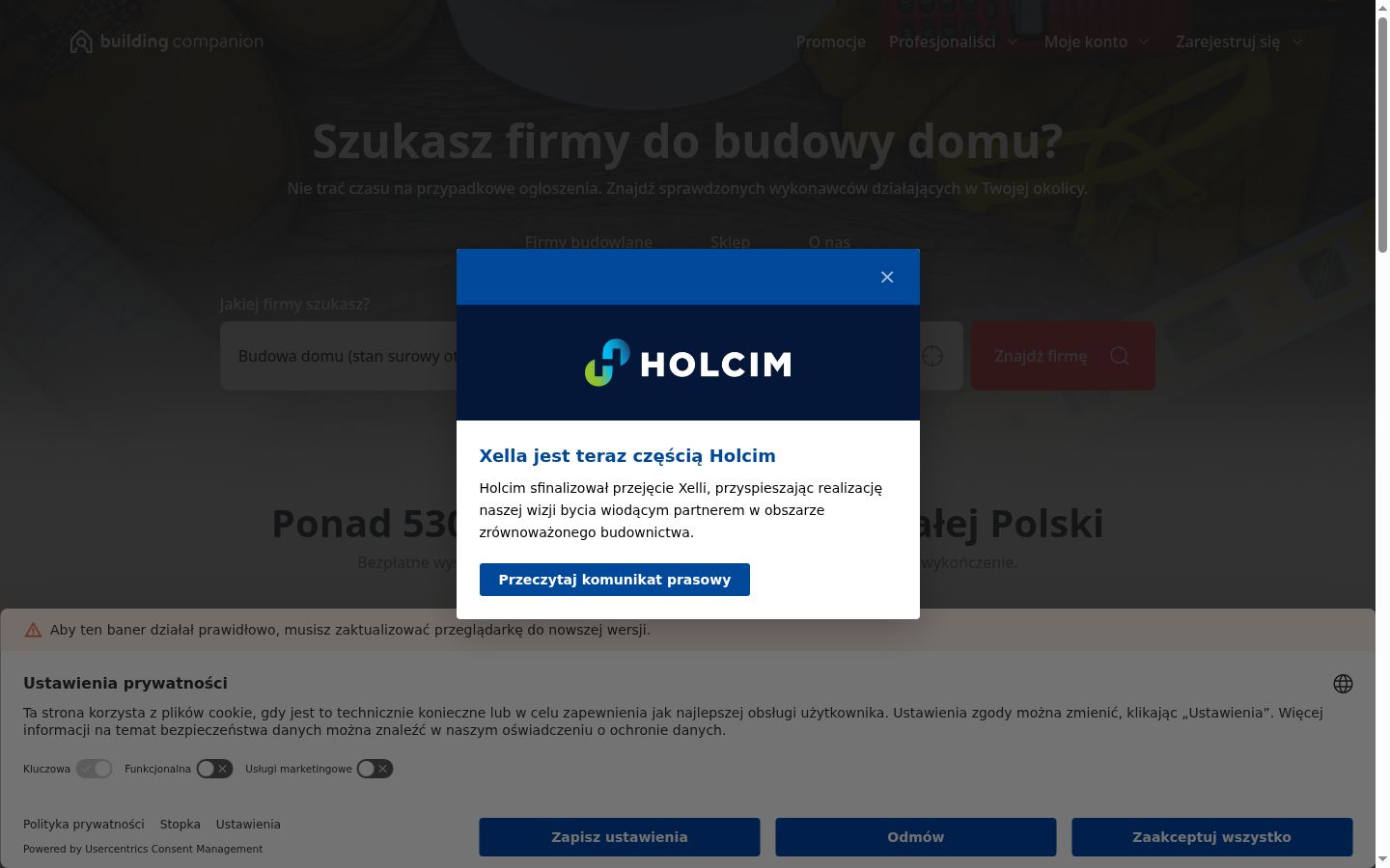 Screenshot of the consent banner shown before any interaction