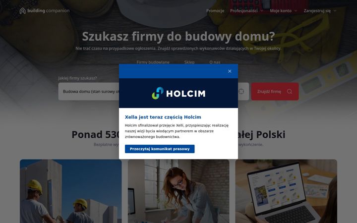 Screenshot stránky building-companion.pl