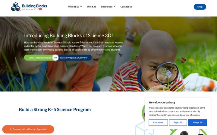 Screenshot of buildingblocksofscience.com
