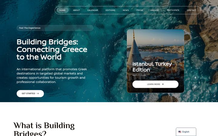 Screenshot of buildingbridgesgreece.com