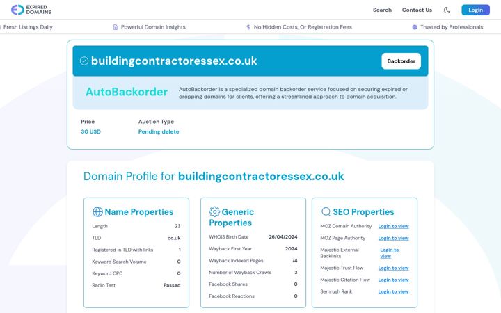 Screenshot of buildingcontractoressex.co.uk