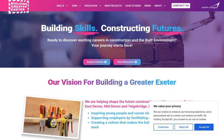 Screenshot of buildinggreaterexeter.co.uk