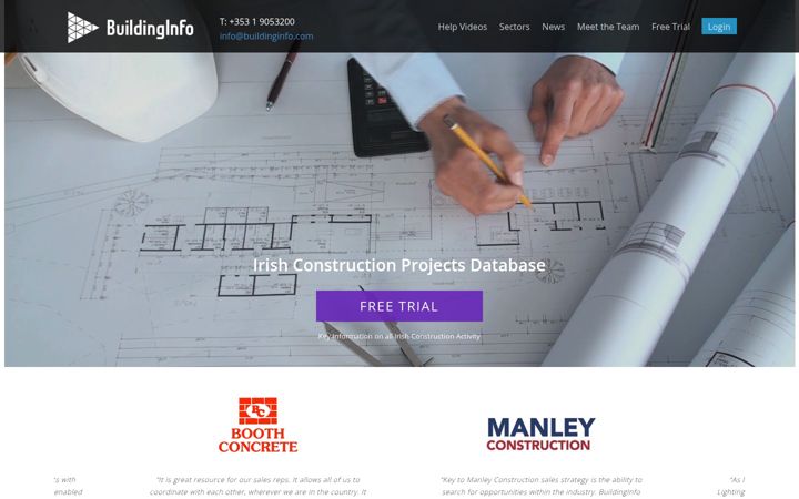 Screenshot of buildinginfo.com