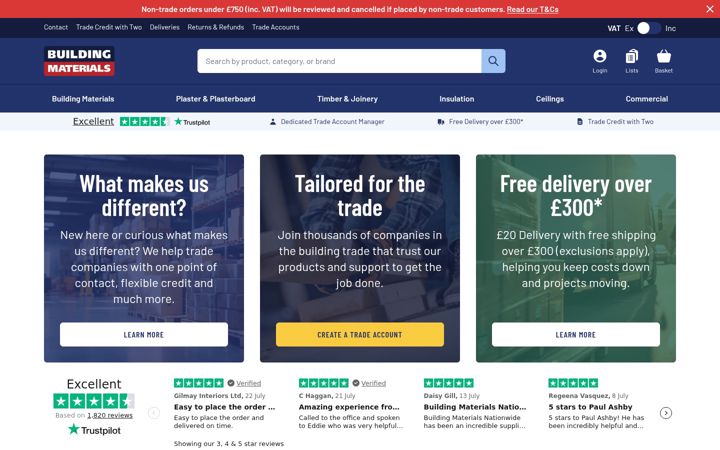 Screenshot of buildingmaterials.co.uk