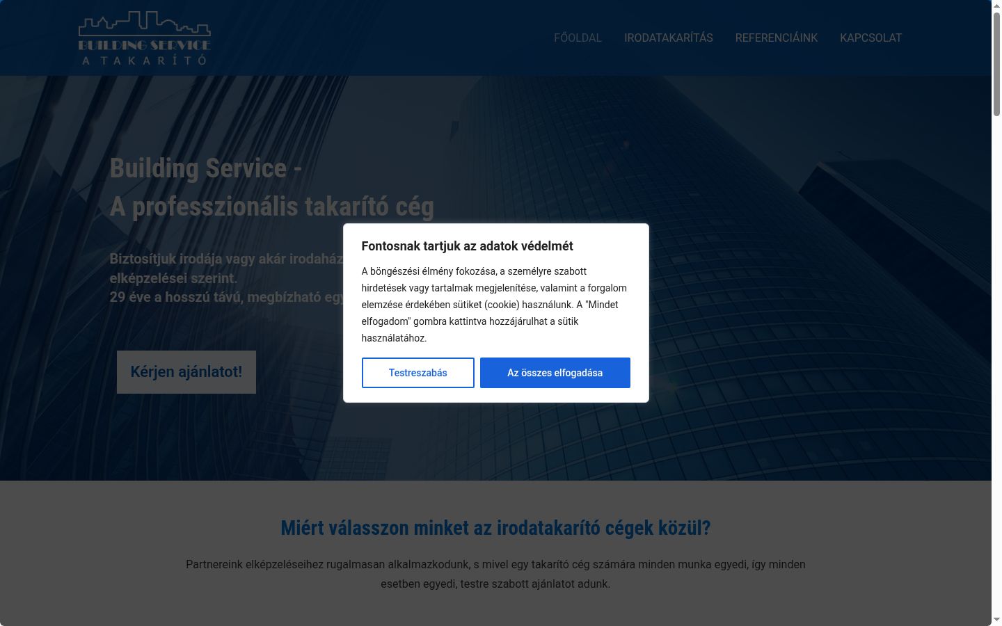 Screenshot van de toestemmingsbanner zoals getoond vóór enige interactie