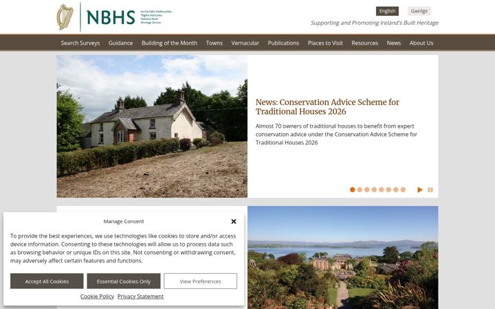 Screenshot of buildingsofireland.ie