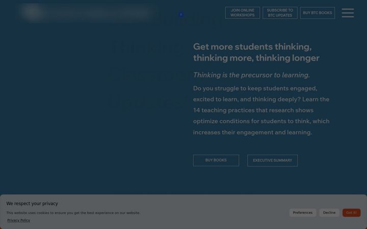 Screenshot of buildingthinkingclassrooms.com
