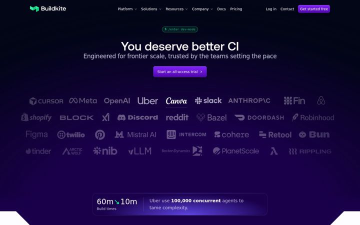 Zrzut ekranu buildkite.com