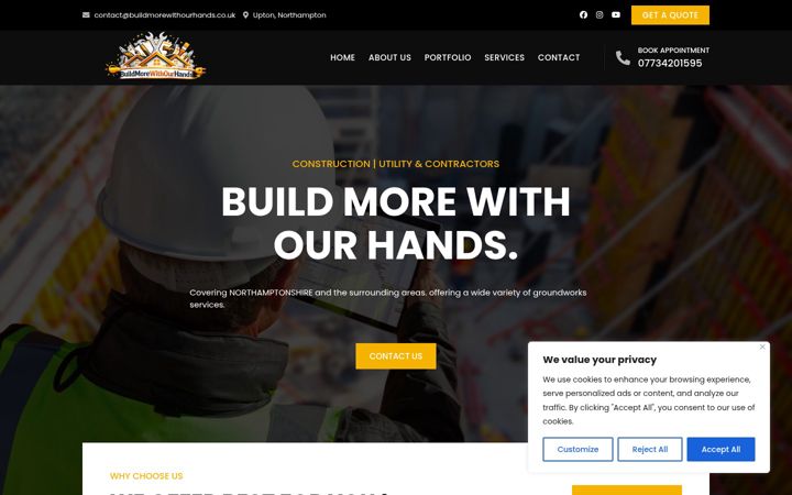 Screenshot of buildmorewithourhands.co.uk