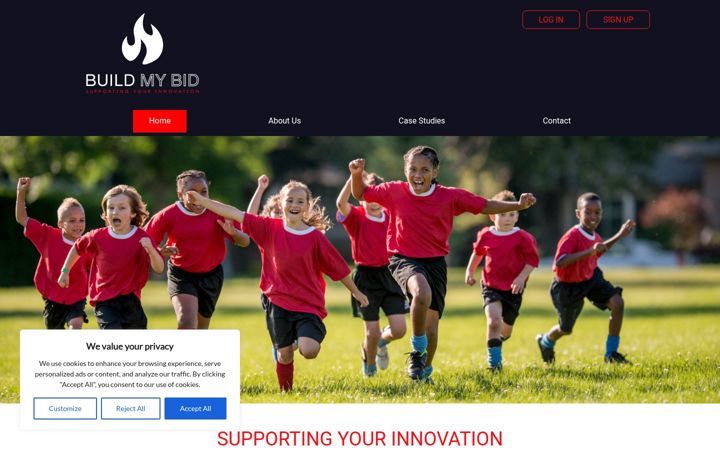 Screenshot of buildmybid.org.uk