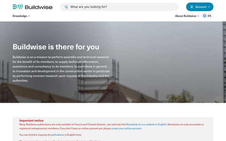 Screenshot of buildwise.be