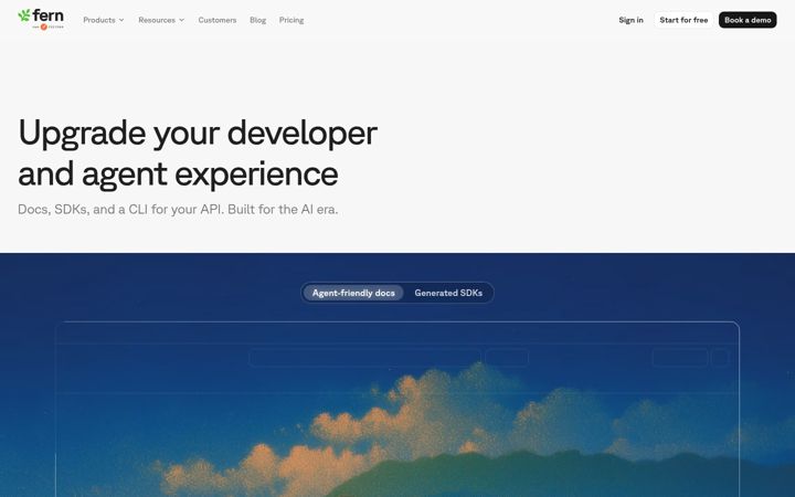 Screenshot of buildwithfern.com