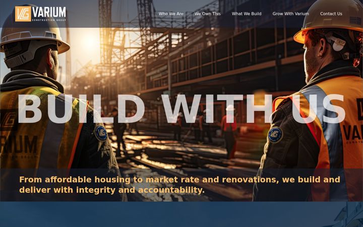 Screenshot of buildwithvarium.com