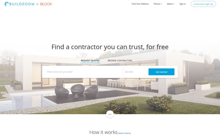 Captură de ecran a buildzoom.com
