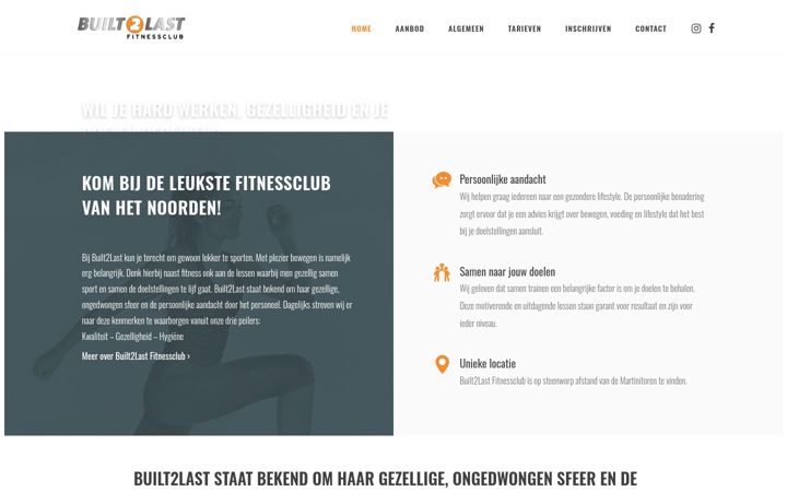 Екранна снимка на built2lastfitnessclub.nl