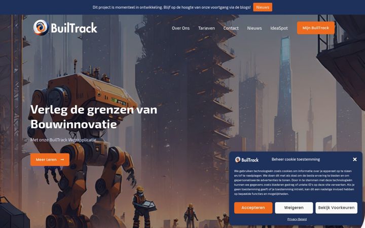 Екранна снимка на builtrack.nl