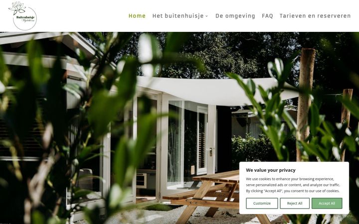 Screenshot van buitenhuisjewijdebloem.nl