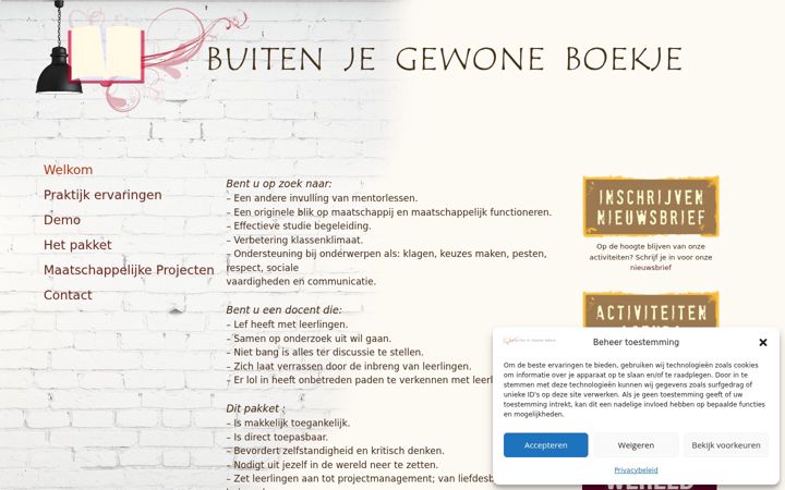 Screenshot of buitenjegewoneboekje.nu