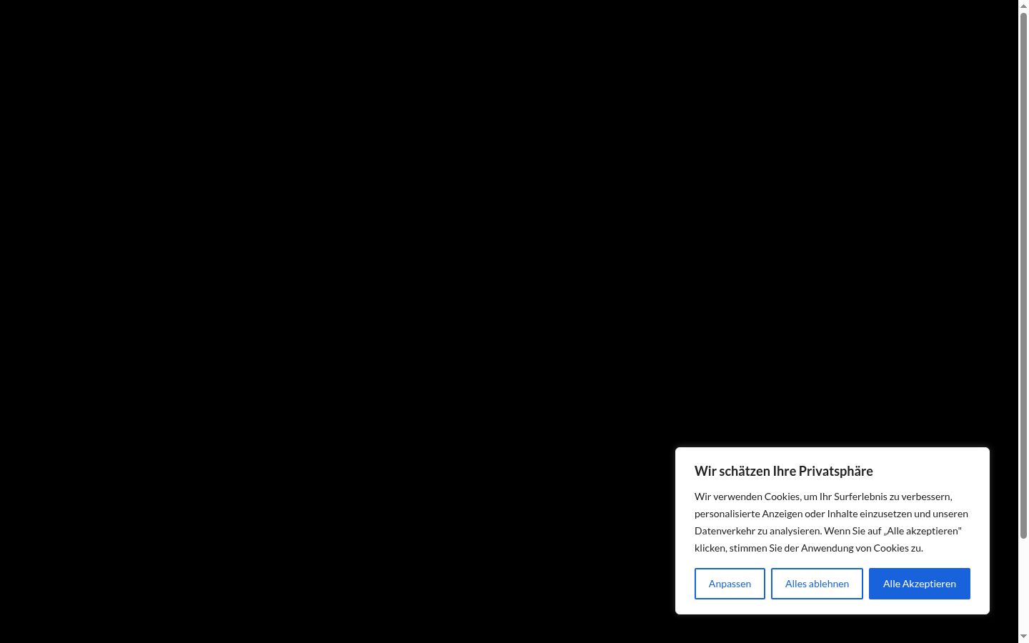 Screenshot of the consent banner shown before any interaction
