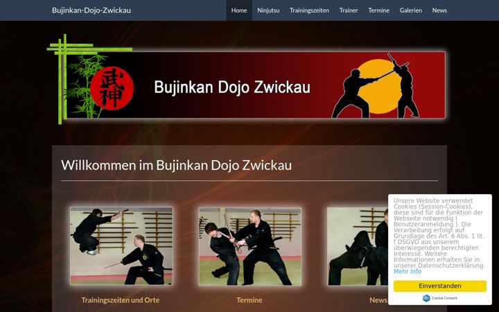 Екранна снимка на bujinkan-zwickau.de
