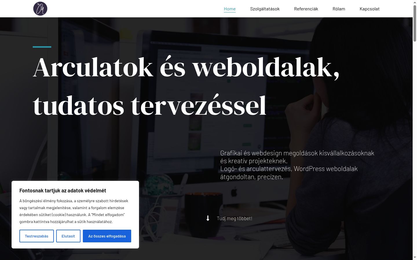 Captura de ecrã do banner de consentimento apresentado antes de qualquer interação