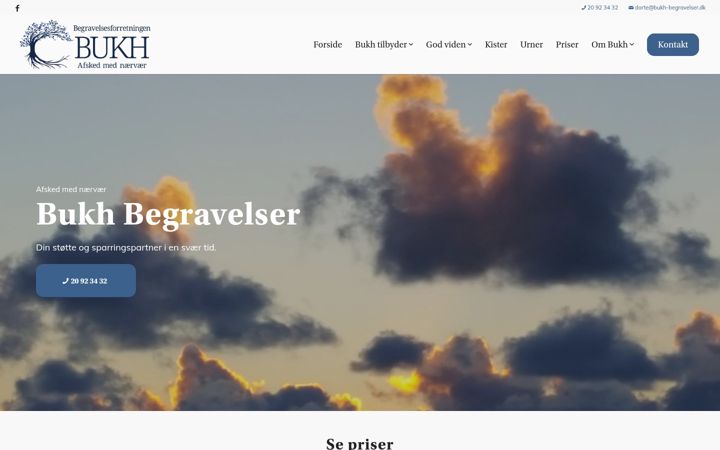Screenshot van bukh-begravelser.dk