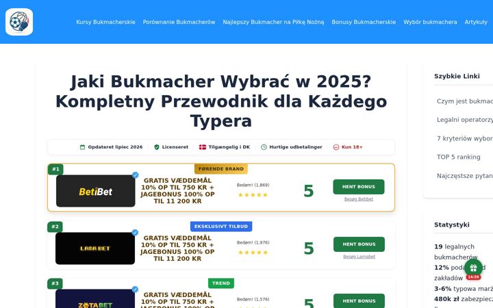 Ekrano kopija bukmacherjakie.com