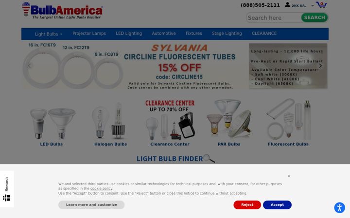 Screenshot of bulbamerica.com