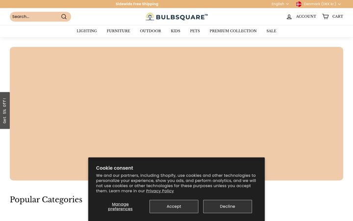 Screenshot of bulbsquare.com
