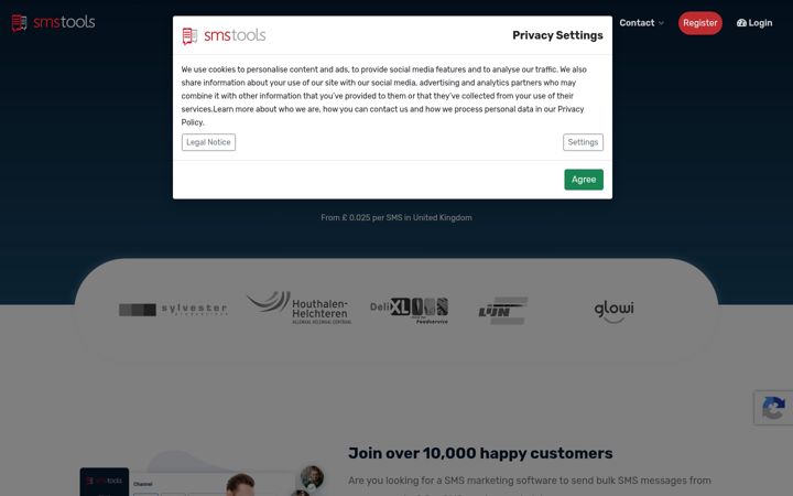 Ekrano kopija bulksms-marketing.co.uk