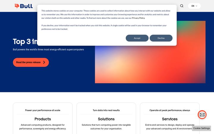 Screenshot of bull.net