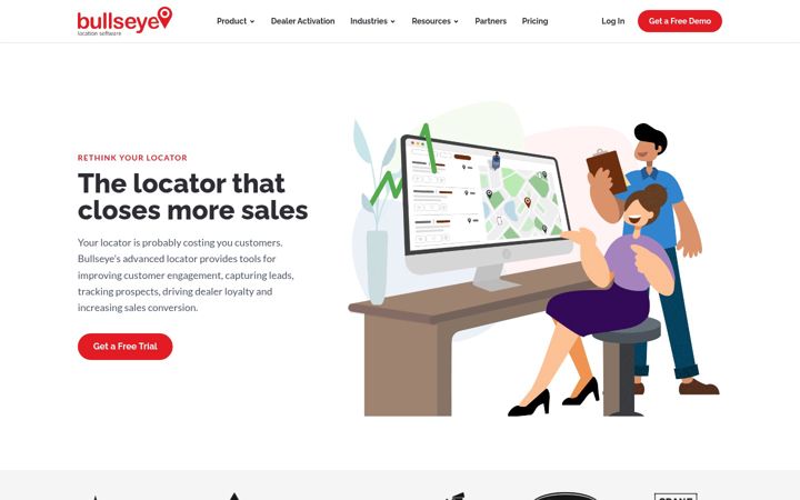 Screenshot of bullseyelocations.com