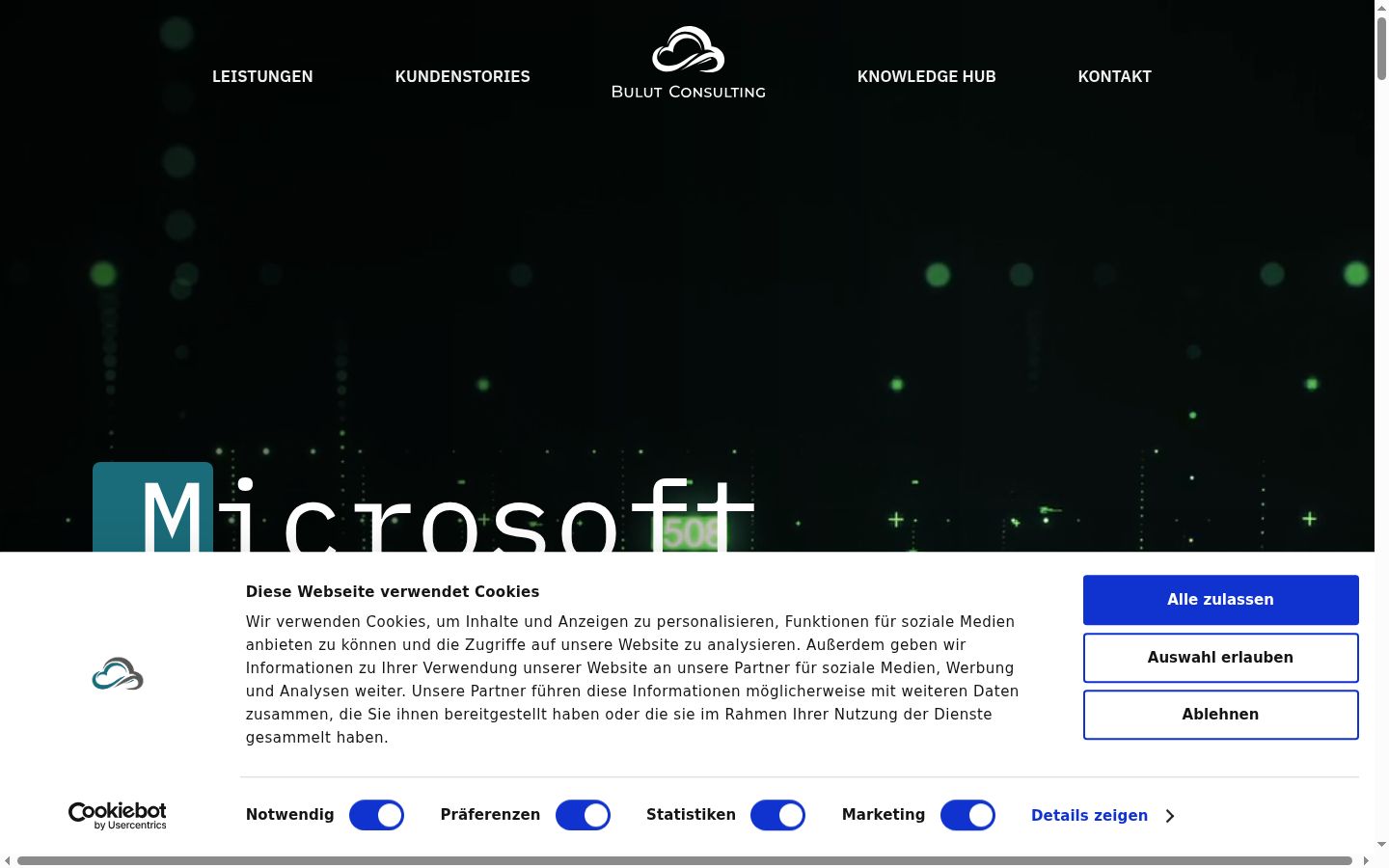 Screenshot of the consent banner shown before any interaction