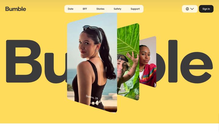 Screenshot of bumble.com