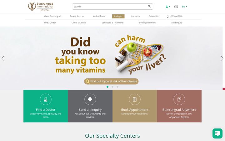 Screenshot of bumrungrad.com