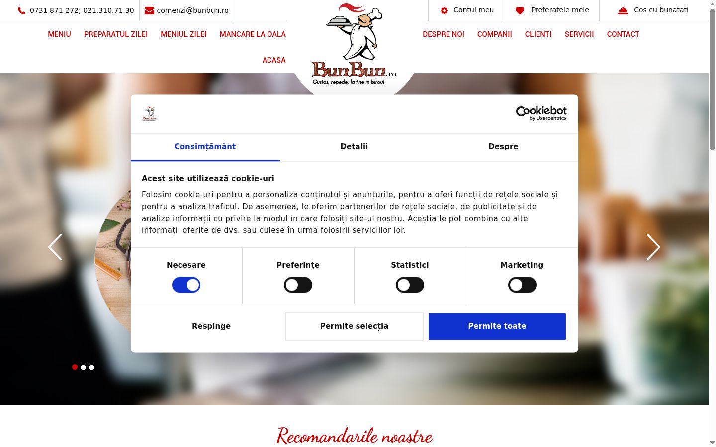 Screenshot of the consent banner shown before any interaction