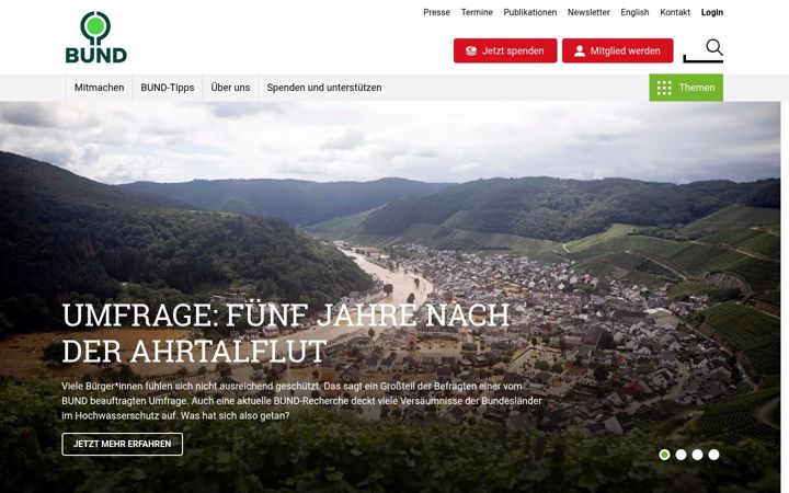 Screenshot van bund.net