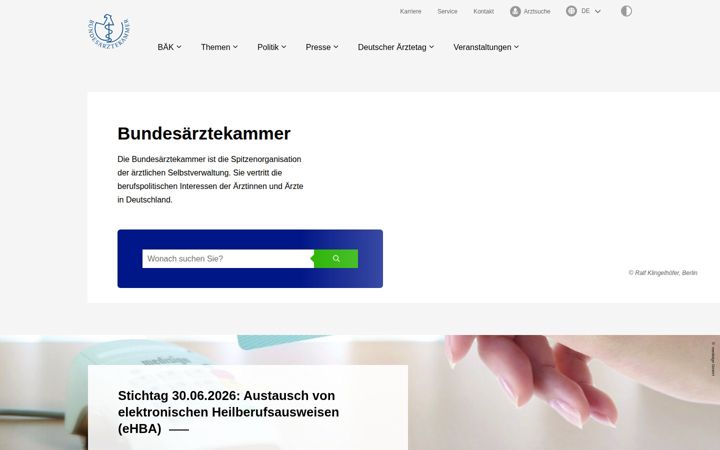 Screenshot of bundesaerztekammer.de