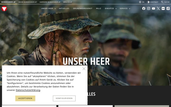 Screenshot of bundesheer.at