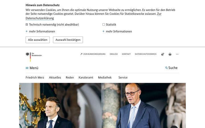 Screenshot of bundeskanzlerin.de